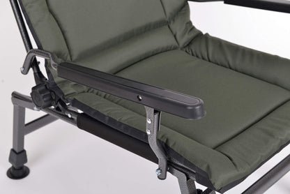 Carp fishing chair camping chair F5R ST/P Deluxe carp angler camping chair with extra height and table fishing rod holder, polyester