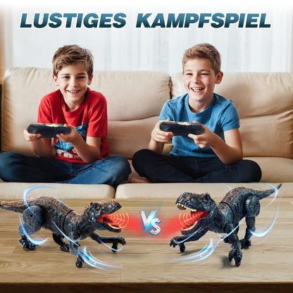 Sunrad Kids Remote Control Dinosaur Toy, Electronic T-Rex Dino Toy with Spray, Light, Roaring, Realistic Walking Movements, Gift for Boys and Girls.