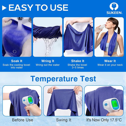 Cooling towel set, neck cooling towels, cooling hand towel, cooling towel for sports, ice towels for hiking, running, tennis, traveling.
