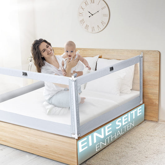 Kids Supply Bed Rail - Safe and adjustable height bed guardrail [70-90cm] - Bed rail for children's bed and parent's bed [One side] (180 x 80 cm)