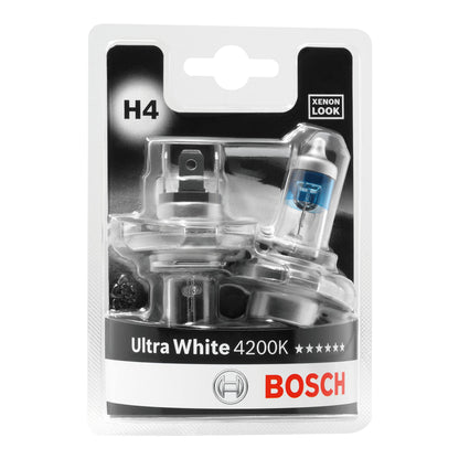 Bosch H4 Ultra White Vehicle Bulb 12V 60/55W P43t (2 Pieces)
