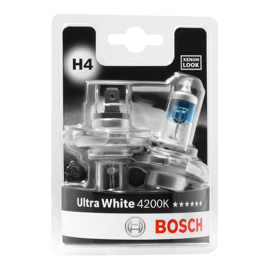 Bosch H4 Ultra White Vehicle Bulb 12V 60/55W P43t (2 Pieces)