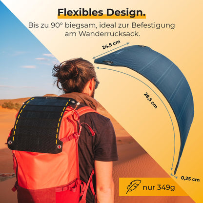 Sunnybag® Solarpanel Leaf Pro [Ultra-light & Portable!] - Foldable solar panel (Waterproof & Durable) - Solar charger with USB port for smartphone & power bank - Solar camping (7.5W output)