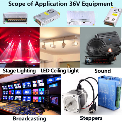 DC 36V 16.6A 600W Power Supply 230V AC to DC 36V Switching Power Supply Transformer Adapter 36V 600W Power Supply for Winch Car Socket CCTV Security Camera Car Stereo more 36V devices