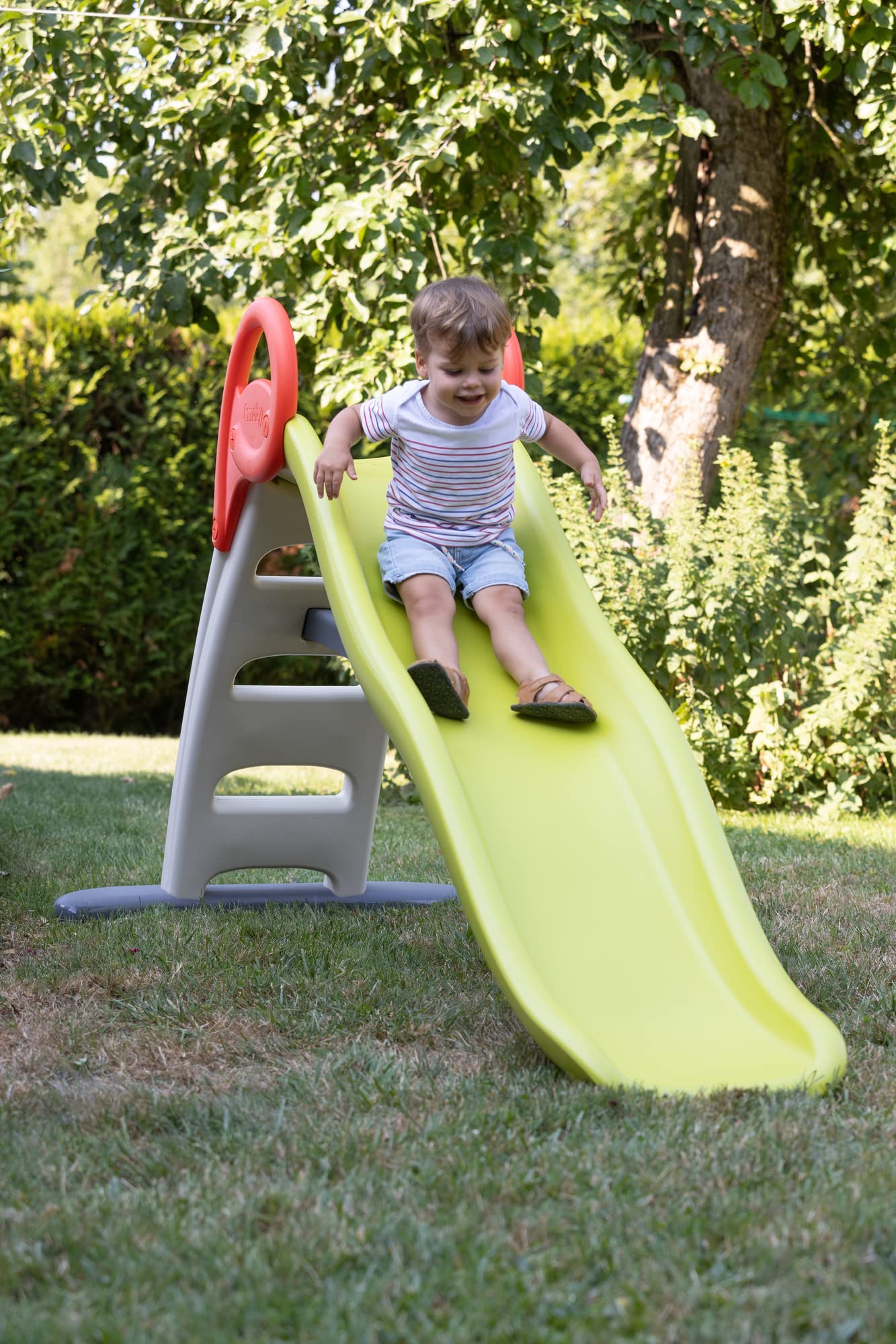 Double wave blow up slide Smoby Funny - Red/Green - Slide 2m - H 118cm