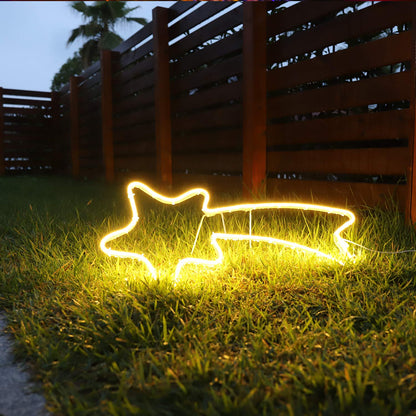 SALCAR 70cm LED shooting star neon light illuminated outdoor, 240 window silhouette Christmas decoration, Christmas decoration Christmas light garden large house, warm white