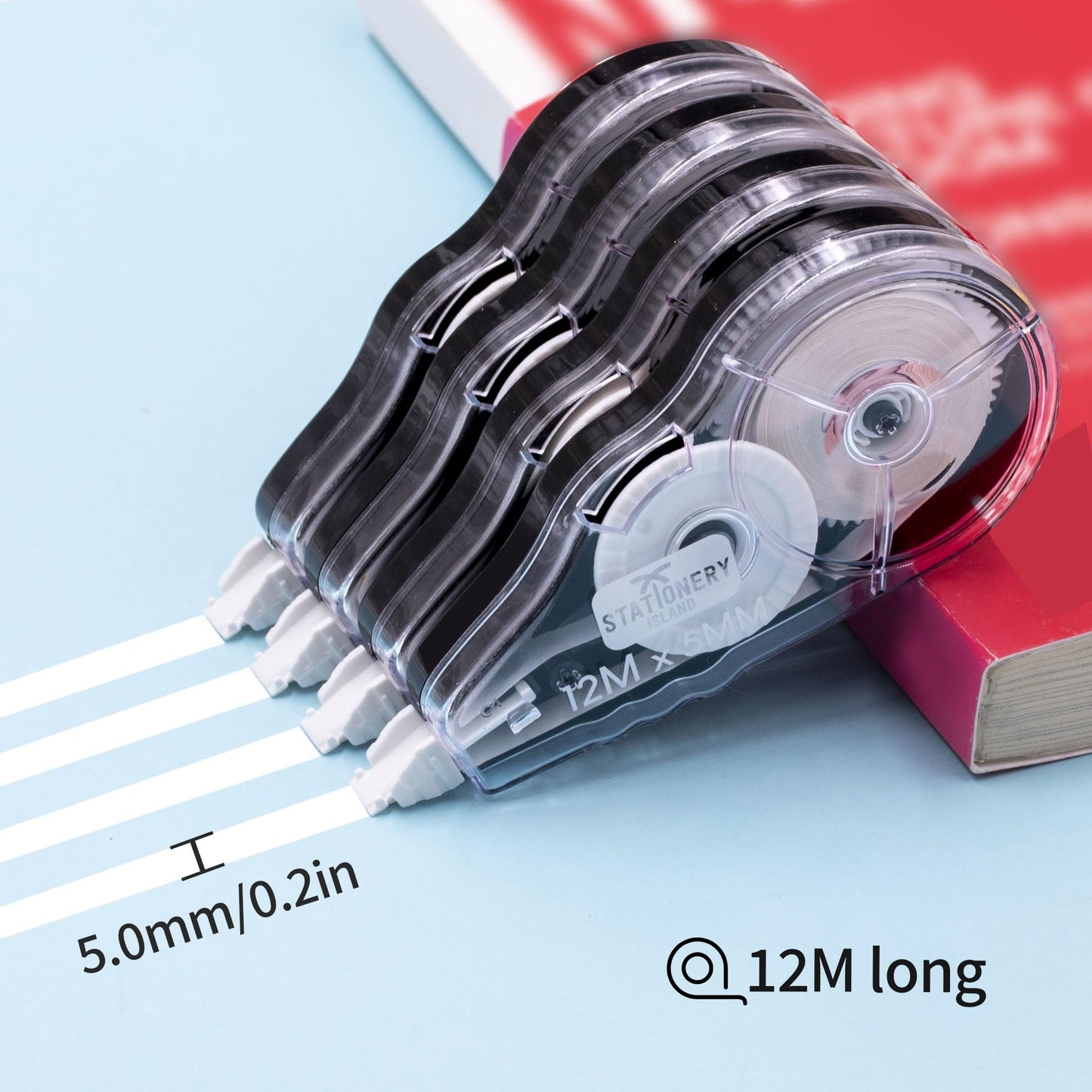 STATIONERY ISLAND 38-pack correction tape, 12m x 5mm mini correction mouse with cap, correction tape roller for school & office supplies.