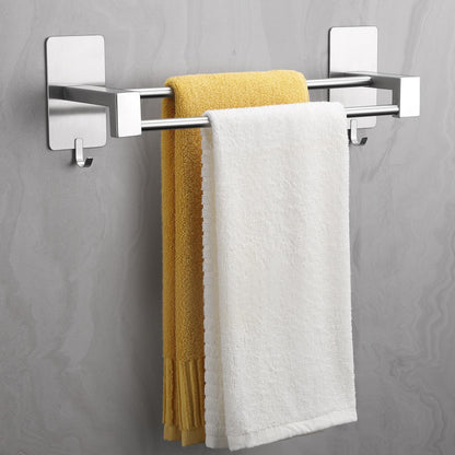ALOCEO 44CM towel holder without drilling, made of SUS304 stainless steel. Double adhesive towel rack for bathroom, kitchen, shower wall. Silver color.