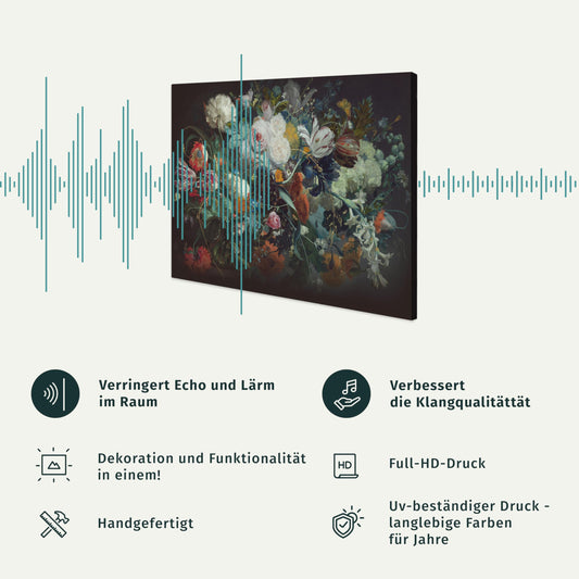 murando - Acoustic image Abstract Flowers 120x80 cm 1 pcs pictures Acoustic foam Sound insulation Art Acoustic panels Wall panels Soundproofing Wall art Sound absorber botanical a-A-0774-b-a