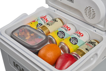 IGLOO IE24 DC electric cooler, 24 liters, mini fridge 12V for car, boat, and leisure, gray