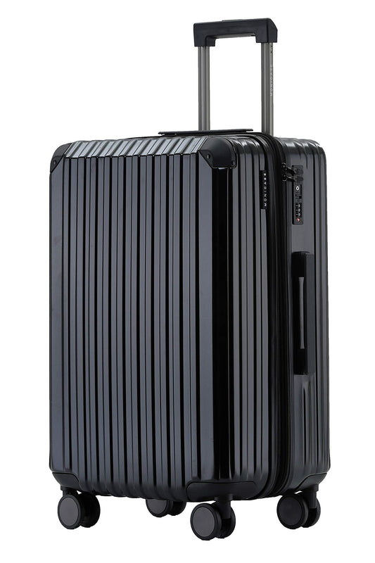 Münicase M816 TSA Lock Suitcase Luggage Set Hard Shell Suitcase Boardcase (Black, 3pc Set)