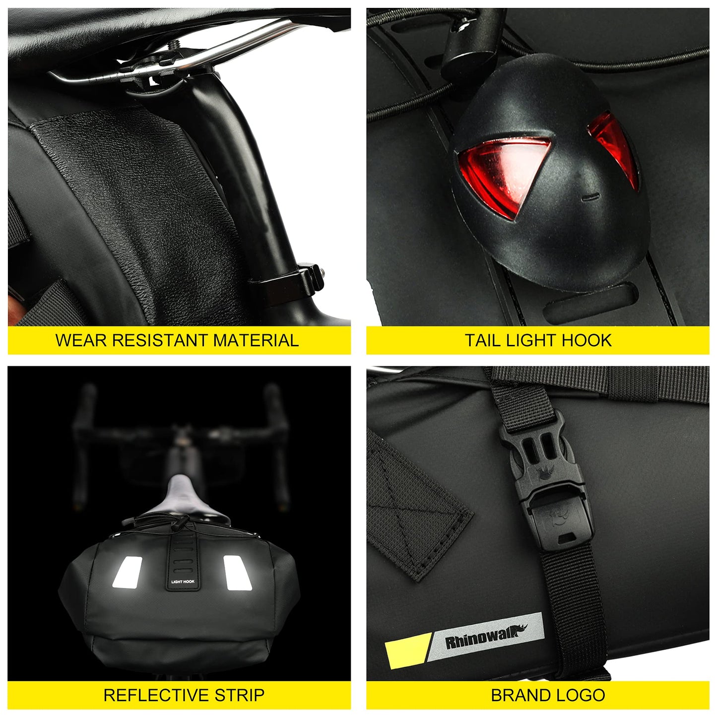 Rhinowalk bike saddle bag waterproof 10/13L bike bag seat bag storage bag for outdoor bikes mountain bikes road bikes