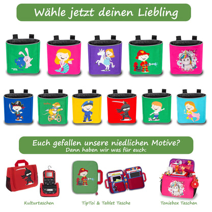 GRINSEZWERGE Kids Handlebar Bag | Balance Bike Handlebar Bag | Bike Handlebar Bag | Bike Basket Bike Bag Balance Bike Bag Handle Basket | Tricycle Scooter Roller Bag Accessory Kids Bike | Ninja