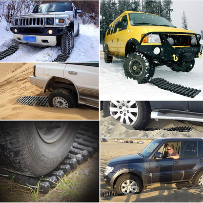 Jolitac 2 Piece Traction Aid Set Sand Mat Tracking Mat for Snow, Ice, or Mud 80 x 22 cm