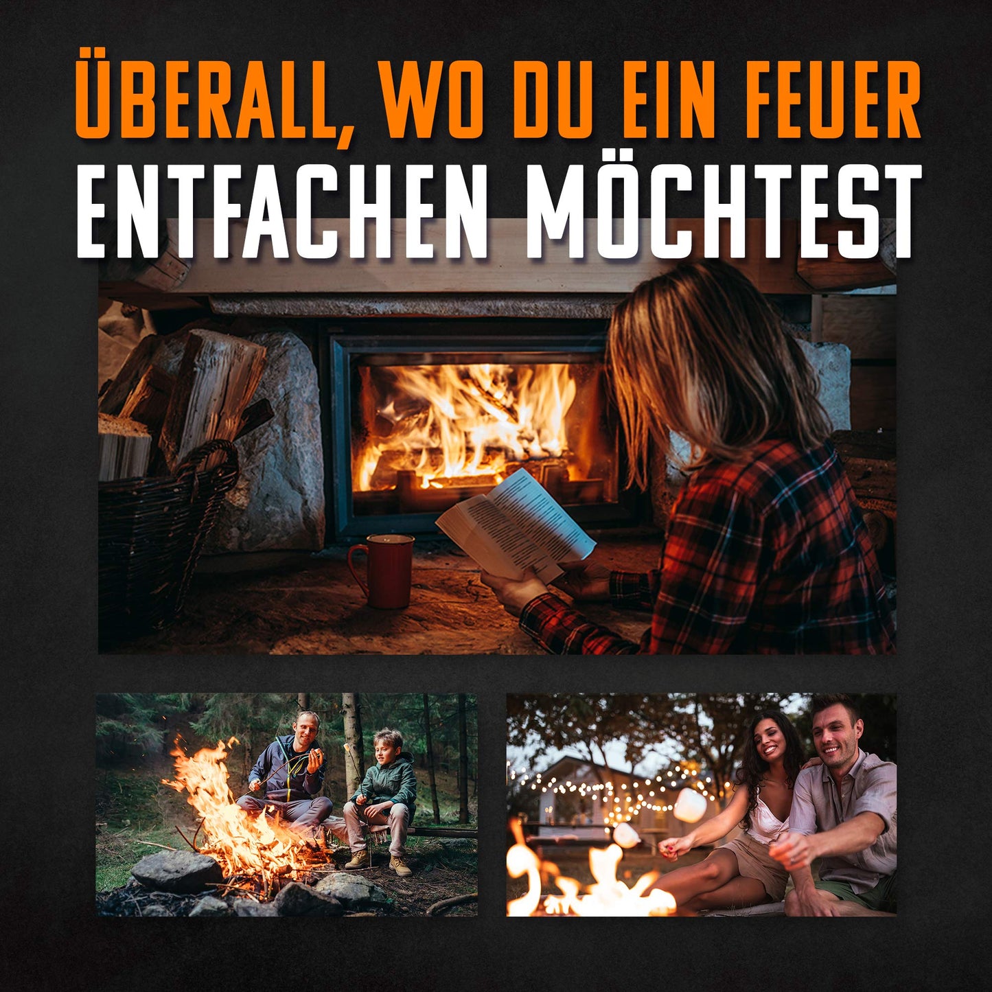 Firelighters, stove lighters, grill lighters made of paraffin [500 ignition bags] - Premium fire igniter, fire cushions, firestarter, ignition bags, ignition aid fire bag.