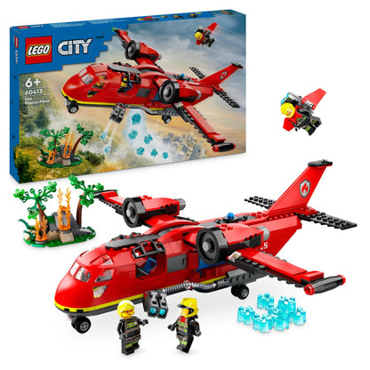 LEGO City Passenger Plane Toy Set & City Firefighting Plane, Fire Department Set with Plane Toys