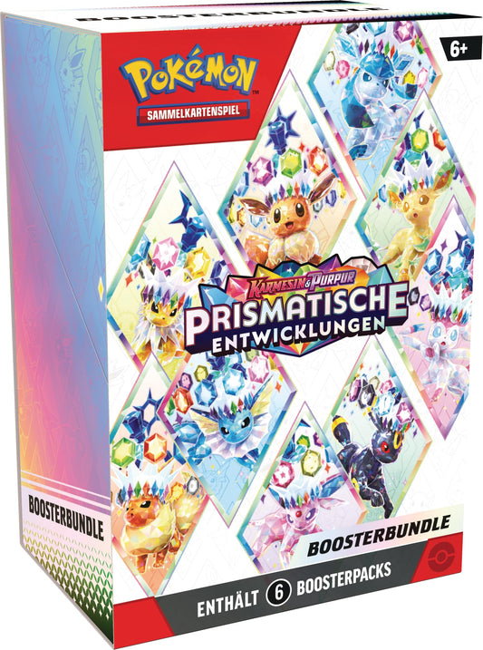 Pokémon Trading Card Game: Booster Bundle Crimson & Purple - Prismatic Evolutions (6 Booster Packs)