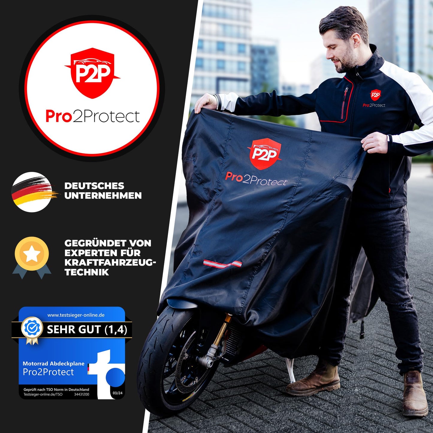[ Test VERY GOOD ] Pro2Protect Motorcycle Cover 100% WATERPROOF weatherproof, Outdoor Cover for Moped Scooter Vespa Motorbike, Garage for Motorcycle Covers Motorcycle Cover Accessories