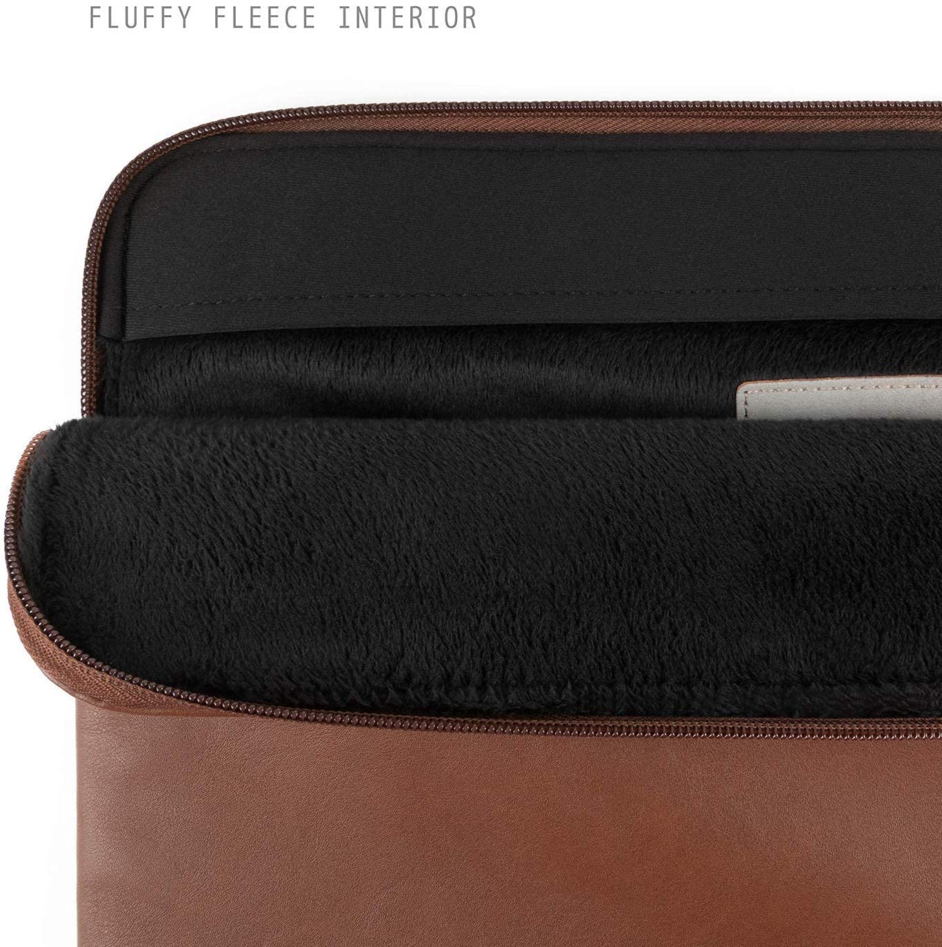 Comfyable Slim Protective Laptop Sleeve 15 Inch compatible with MacBook Air 15 Inch M4 2025 M3 2024 A3114 & M2 2023 A2941, PU Leather Waterproof Cover Computer Case for Mac, Brown
