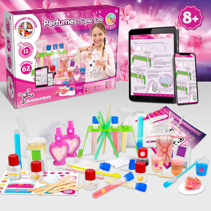 Science4you - Super Perfume Lab for Kids +8 years - Make Your Own Perfume Set with 13 experiments, Creating - Chemistry Lab and Science, Educational Games