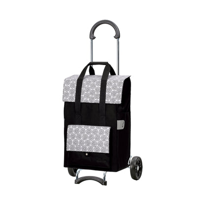 Andersen shopping trolley Scala with bag Vara white, 50 liters volume, steel frame.