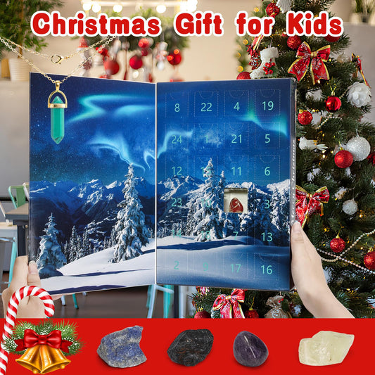 Aitsite Advent Calendar Minerals Gemstones, 24 day National Geographic Advent Calendar, Christmas Calendar Stones Crystals, Gemstone Calendar for family Christmas gifts