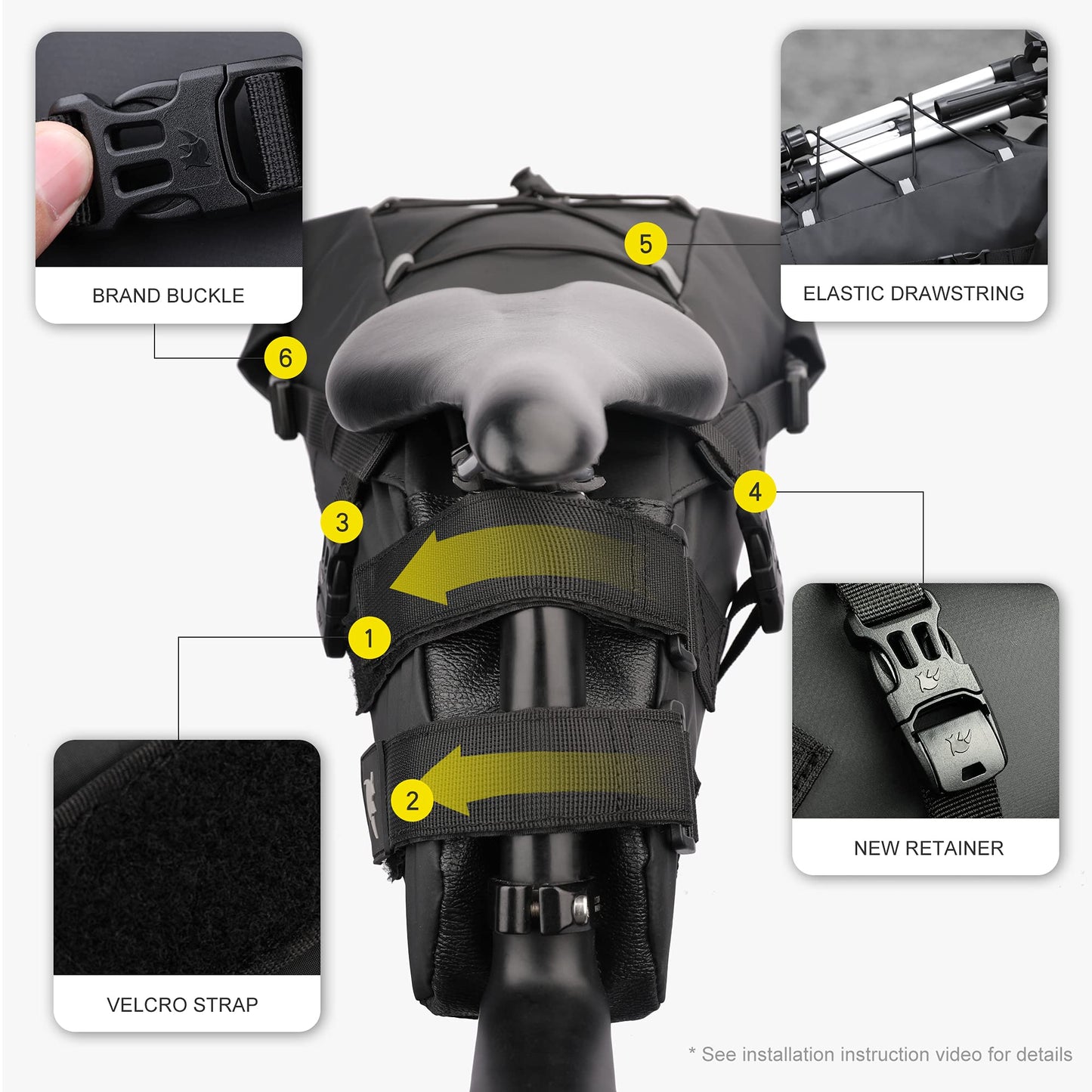 Rhinowalk bike saddle bag waterproof 10/13L bike bag seat bag storage bag for outdoor bikes mountain bikes road bikes