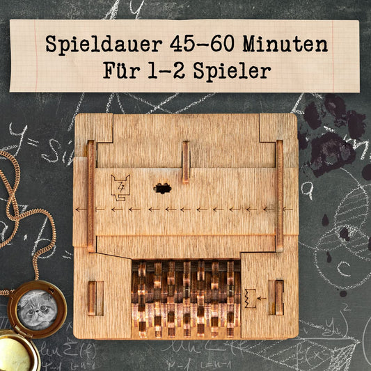 iDventure Cluebox - Schrödinger's Cat - Escape Room Game - 3D Wooden Puzzle - Money Gift Puzzle Box - IQ Puzzle - Mystery Box and Birthday Gift - Gadget for Men - Mechanical Brain Teasers