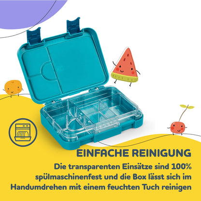 Chomp Chomp Junior lunch box for kids with compartments, colorful, divided & leak-proof, BPA-free lunchbox for daycare, bento box, safe snack box