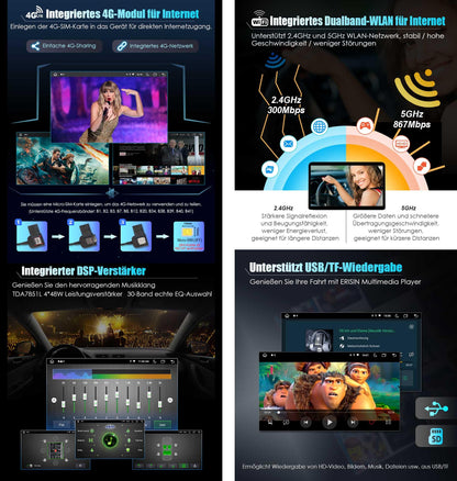 Erisin 9" 8-Core 4GB+64GB Android 13 Car Radio 2din with GPS Navigation for Mercedes Benz A/B Class W169 W245 Sprinter Viano VW Crafter WiFi CarPlay Bluetooth Android Auto DAB+ RDS DSP FM IPS Touchscreen