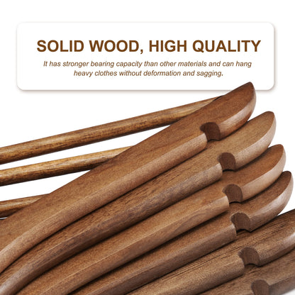 HOUSE DAY Wooden Hangers, 20 Pack Wood Clothes Hangers, Walnut Hangers for Suits, 360° Rotating Hook in Rose Gold, Non-Slip, Shoulder Notches.