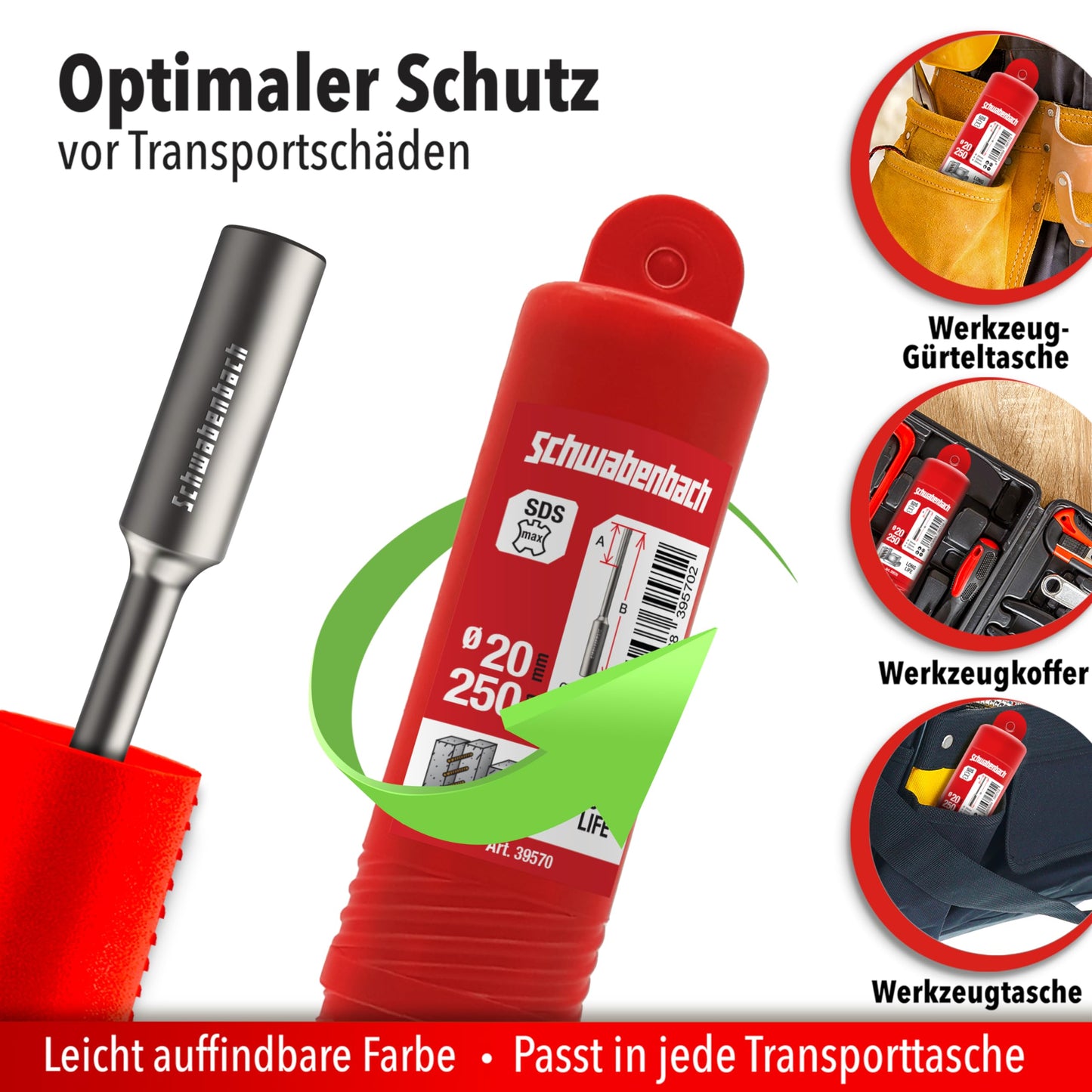 SCHWABENBACH® SDS MAX Earth Spike Driver - Robust tool for inserting deep earth spikes, 250 x Ø 32 mm, inner Ø 20 mm | Perfect for grounding stakes and secure earth anchoring.