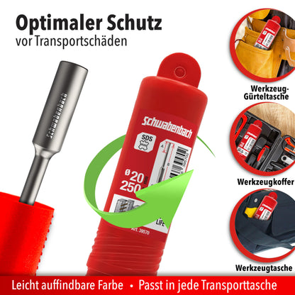 SCHWABENBACH® SDS MAX Earth Spike Driver - Robust tool for inserting deep earth spikes, 250 x Ø 32 mm, inner Ø 20 mm | Perfect for grounding stakes and secure earth anchoring.