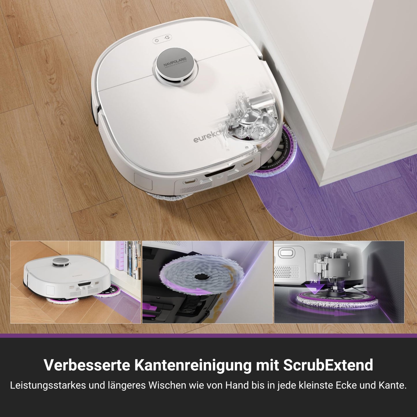 EUREKA J15 Pro Ultra Vacuum & Mop Robot + All-in-One Station (Self-cleaning, 16200Pa, LDS Navigation, Obstacle Detection, Anti-hair Tangling, Ideal for Pet Hair, App & Voice Control)