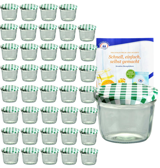 40-piece set of 230 ml canning jars with green checkered lids up to 82 incl. Diamond Gelling Magic recipe book jam jars canning jars sterilizing jars