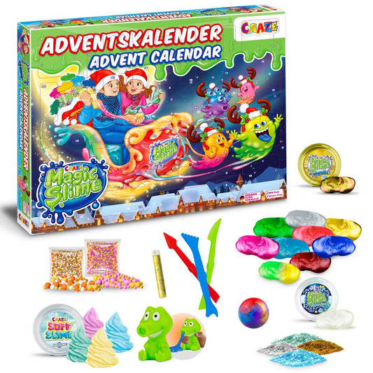 MAGIC SLIME CRAZE ADVENT CALENDAR for kids - Christmas calendar with slime for girls & boys, toy calendar children slime