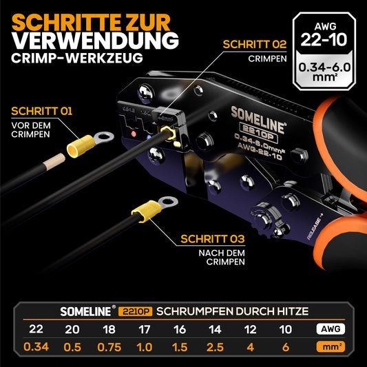 SOMELINE Crimping Tool Terminal Set, 26 Types [0.34-6mm²], Terminal Tool Set, Terminal Crimping Tool, for Cable Terminals Crimping, Premium Crimping Tools, Crimp Tool, Press Tool, Terminal Tool Set