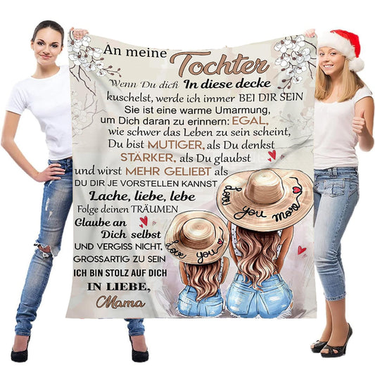 Cozy blanket fluffy, Personalized message letter birthday gifts blanket for my daughter, Super soft microfiber flannel blanket, Mother to daughter positive encouragement and love daughter