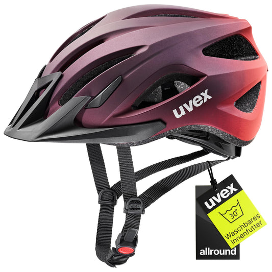 uvex viva 3 - lightweight all-round helmet for ladies and gents - customizable size adjustment - washable interior - plum - grapefruit matte - 52-57 cm