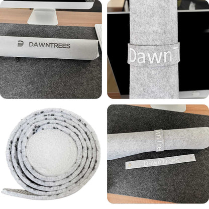 DAWNTREES Felt Desk Pad, Computer Mat for Desk, Desk Mat for Desktop, Large Mouse Pad for Desk, Desk Pad for Keyboard and Mouse (light grey)
