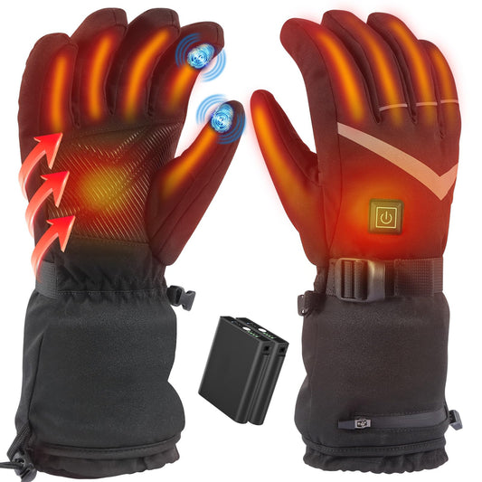 Tantu Heated Gloves for Men and Women, Heated Gloves with 7.4V/2×5000mAh Rechargeable Batteries, 4 Heat Settings Choose Gloves with Heating for Skiing Camping Hiking Motorcycle Gloves