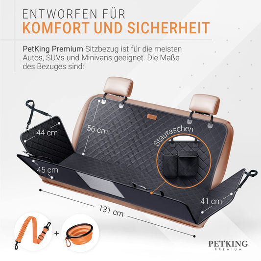 PetKing Premium Dog Car Seat Cover Waterproof Backseat Dog Blanket Rear Bench Car Seat Protector Car Backseat Cover Car Seat Protector Car Protection Cover Rear Seat