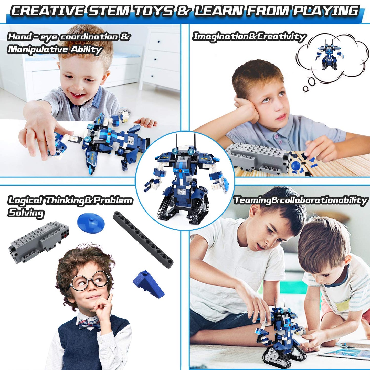 Yerloa Robot Kids Ages 8+, Remote Control Kit Toy, STEM Programmable Building Toy Gift for Boys Girls 6-12 (405 pcs)