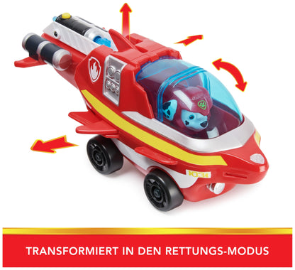 PAW Patrol, Aqua Pups - Base vehicle toy car in dolphin design with Marshall puppy figure, suitable for children aged 3 and up.