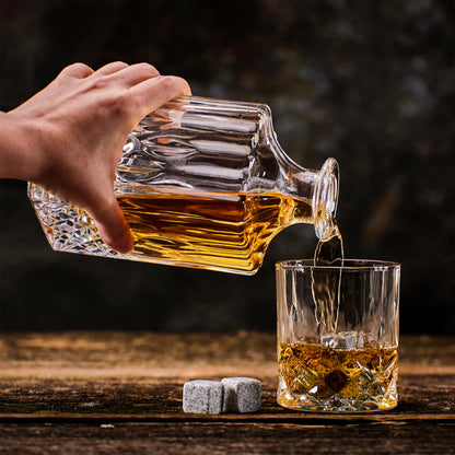 Whiskey - Whisky Glass Set - Whisky Accessories Set - 8 Whiskey Stones & 2 Whiskey Glasses - Whisky glasses - Reusable Ice Cubes - Gifts for Men