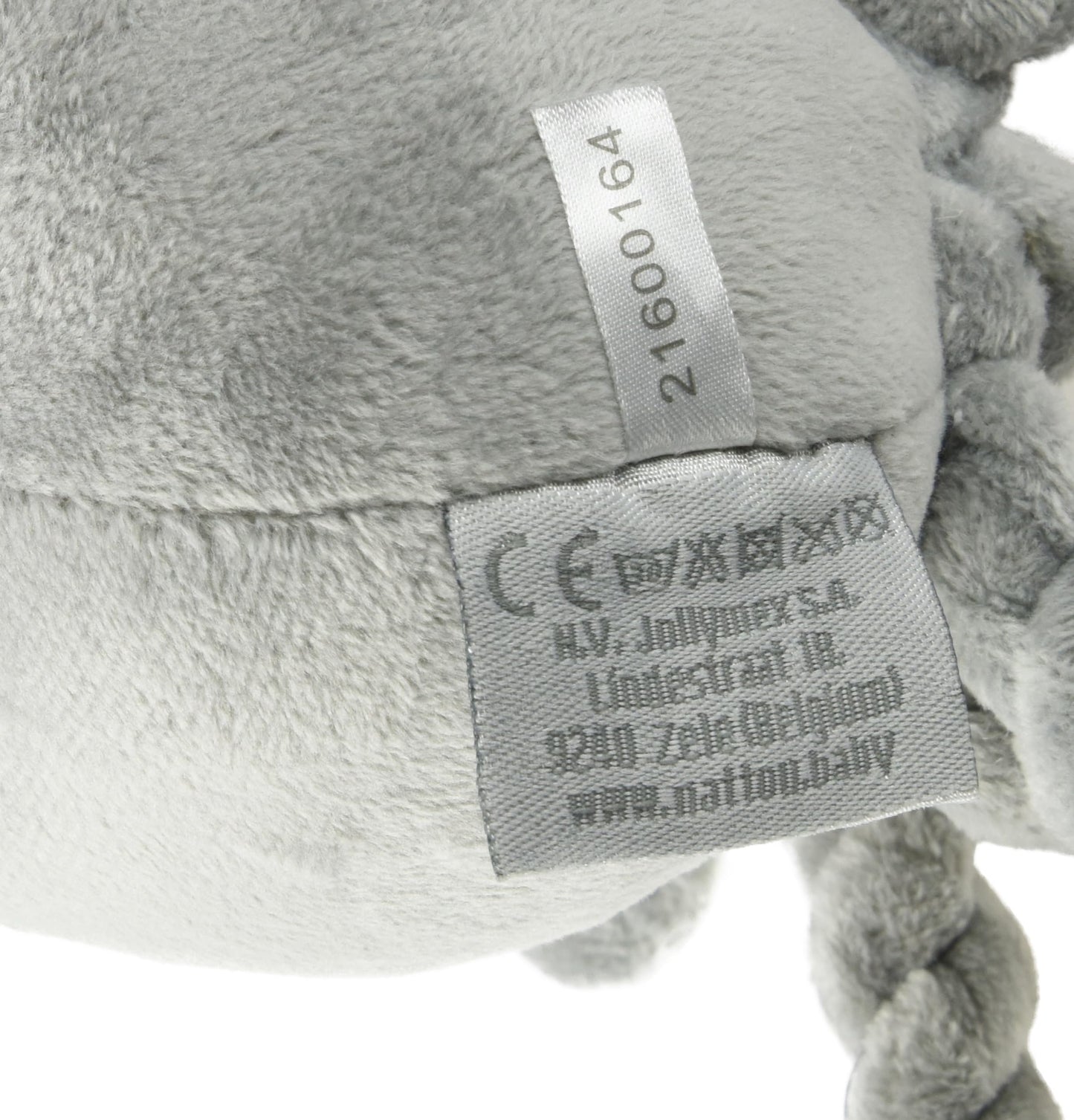 Nattou 877558 Octopus Plush Toy, For Newborns and Preemies, 23 cm, Lapidou, Grey