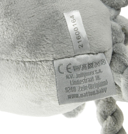 Nattou 877558 Octopus Plush Toy, For Newborns and Preemies, 23 cm, Lapidou, Grey