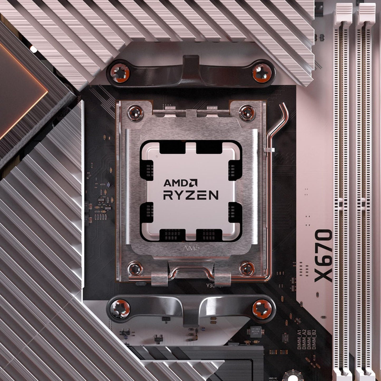 AMD Ryzen 5 7600 processor (integrated Radeon Graphics, 6 cores/12 threads, 65W TDP, AM5 socket, 38MB cache, Up to 5.1 GHz max boost, Wraith Stealth cooler)
