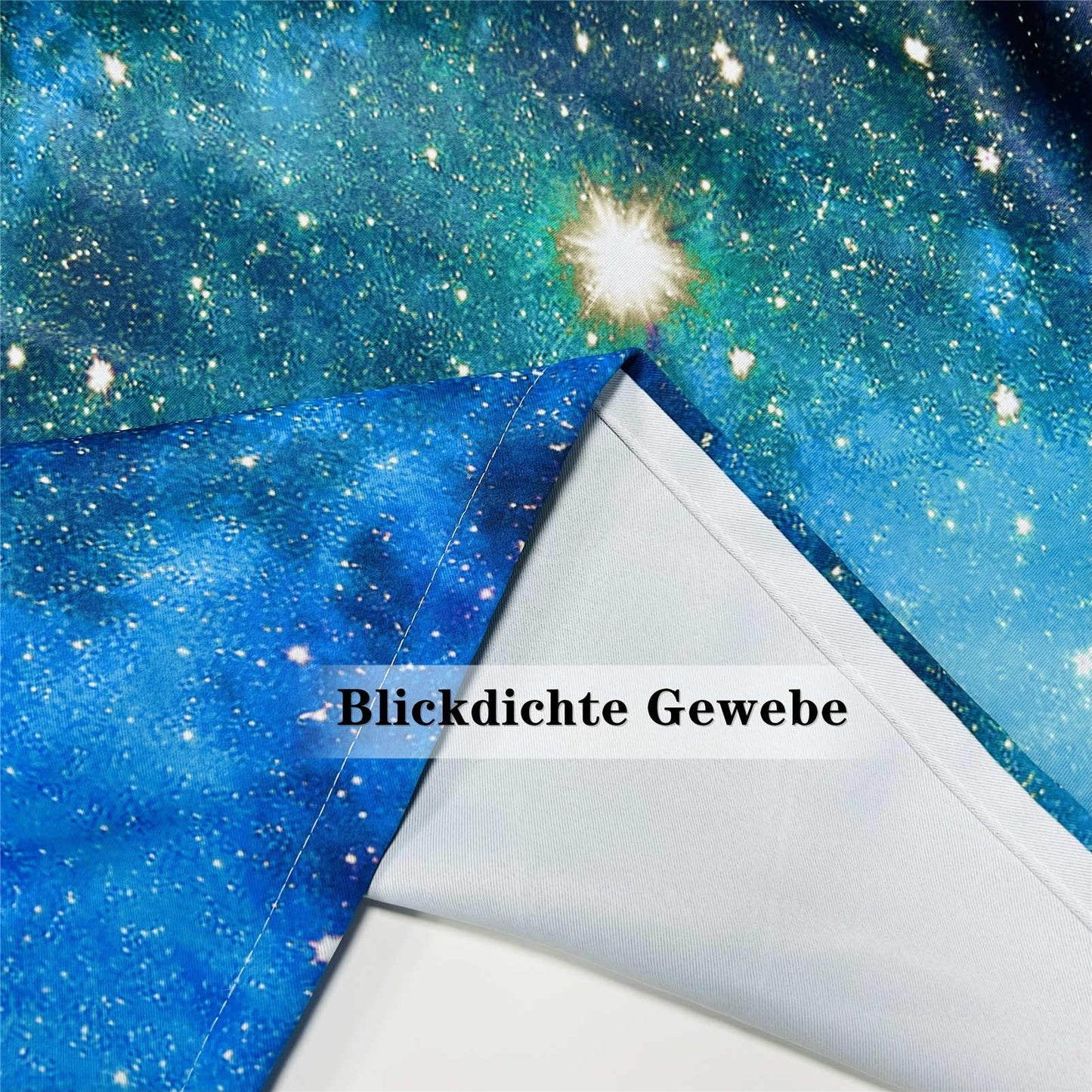 YUANZU Galaxy Curtains Kids Star Nebula Planet Eyelet Curtains with Blackout Thermal Curtains Cold Protection Blackout Curtain Children's Room Bedroom Darkening Window, 2 pieces, H 114 x W 132 cm