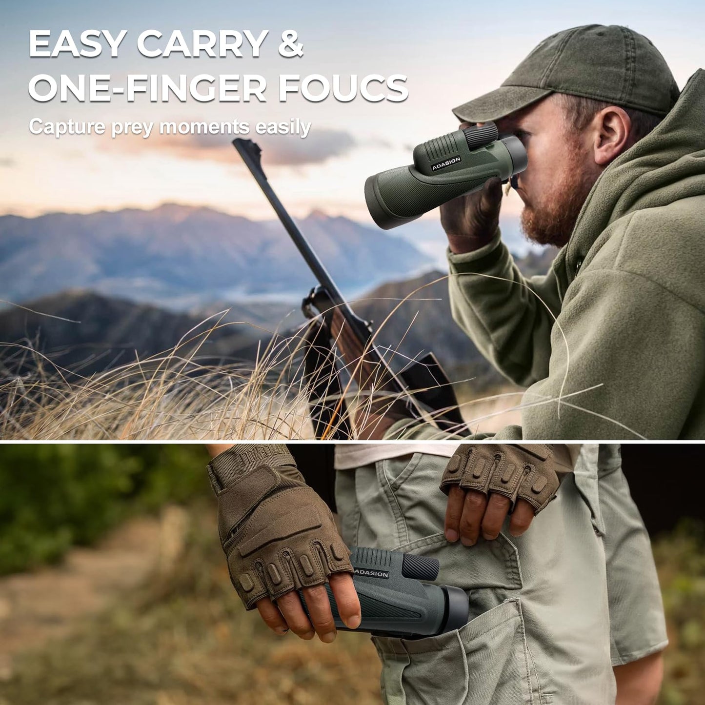12x56 High-Resolution Monocular with Smartphone Adapter, Upgraded Tripod, Hand Strap - High-performance monocular, lightweight with clear field of view.